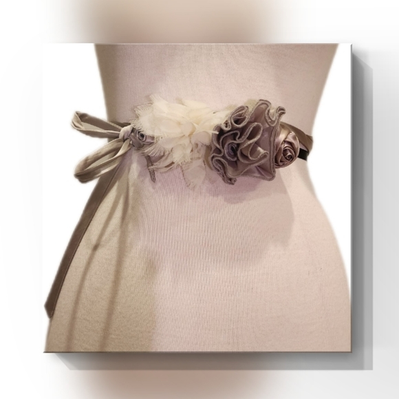J.Crew Multi-Flower Silk Chiffon Belt